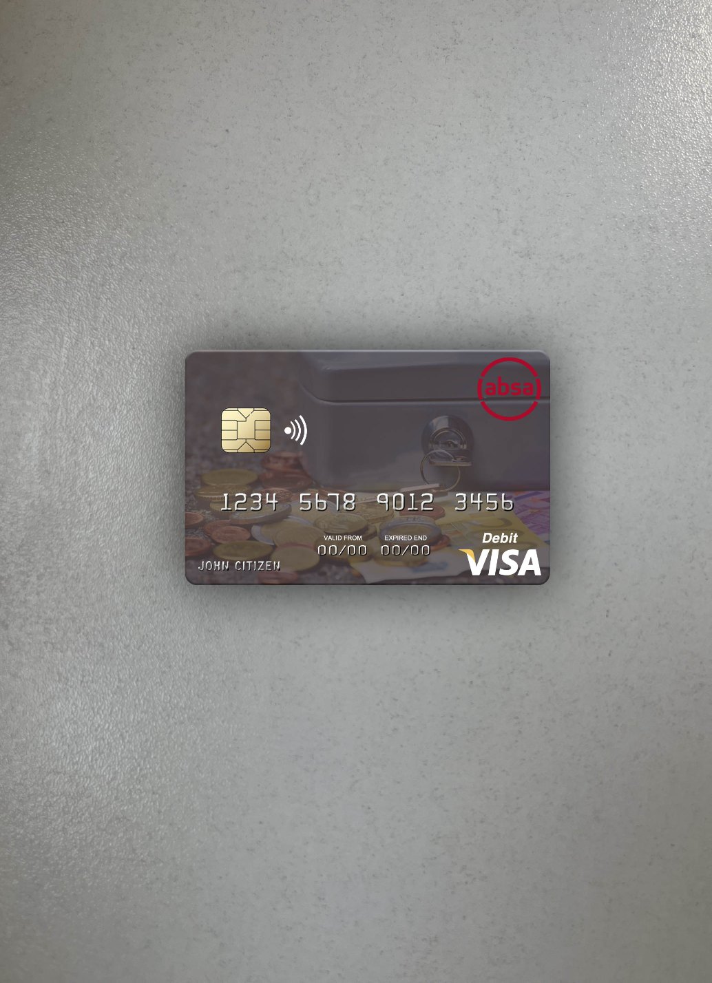 Download Mozambique Absa Bank Mozambique visa debit card photolook front Photoshop template